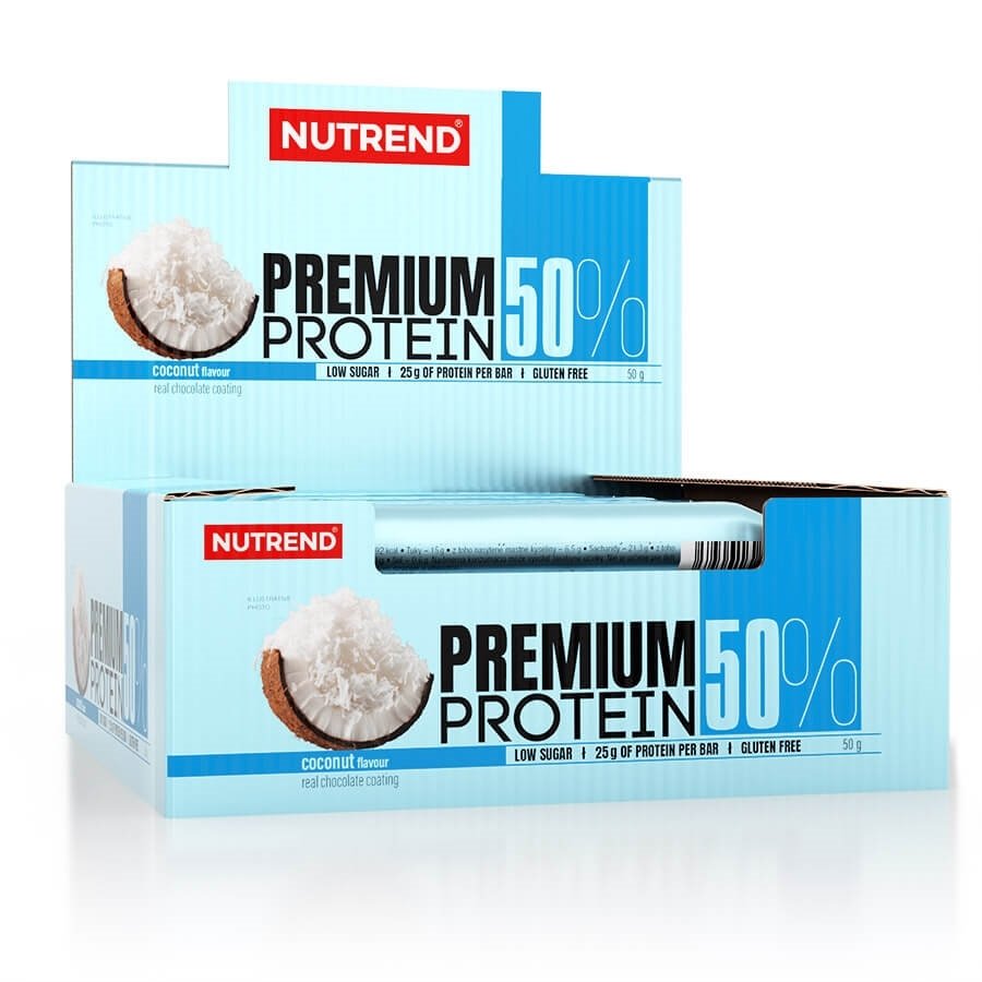 premium-protein-bar-coconut-2019-display NUTREND PREMIUM PROTEIN 50% BAR