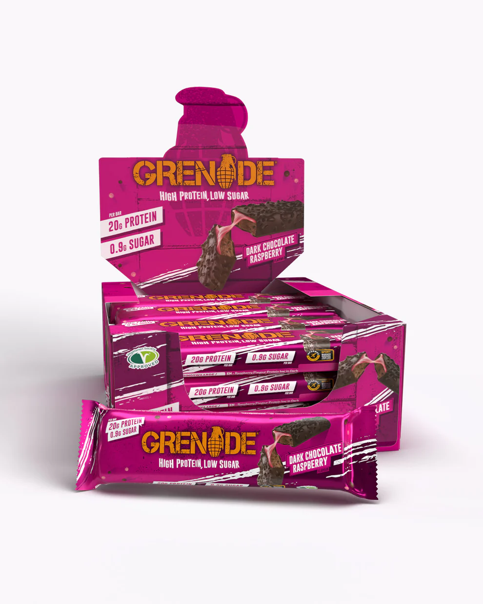 Grenade-Bar-Dark-Chocolate-Raspberry-12-Bar-1_816454c1-c72a-49f2-a64f-60b819c1f248.jpg GRENADE PROTEIN BAR
