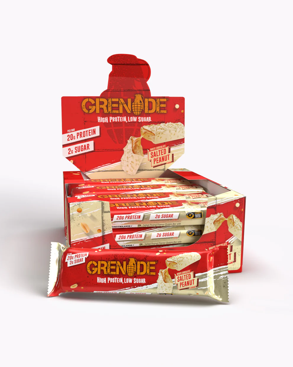 Grenade-Bar-White-Chocolate-Salted-Peanut-12-Bar-1_61e67041-193e-485f-8680-1d03f2373cb7.jpg GRENADE PROTEIN BAR