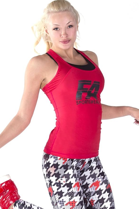 81Fw3xOVhdL._AC_SY879_ FA TANKTOP WOMAN BASIC RED (MARŠKINĖLIAI)