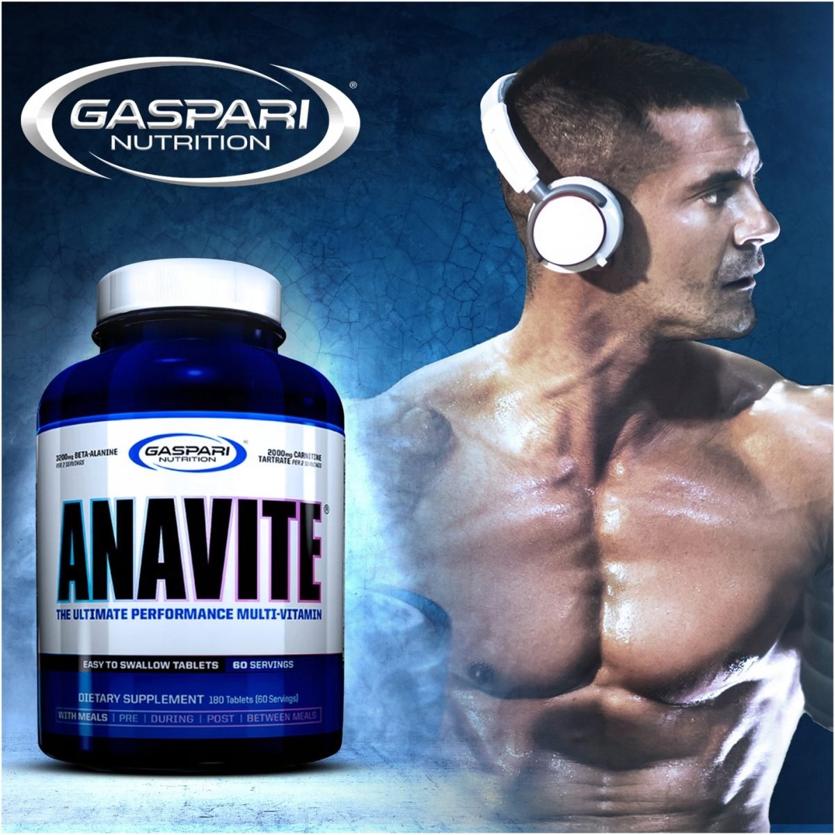 GASPARI-ANAVITE-180t-WITAMINY-MINERALY-ODPORNOSC-Postac-tabletki GASPARI NUTRITION ANAVITE