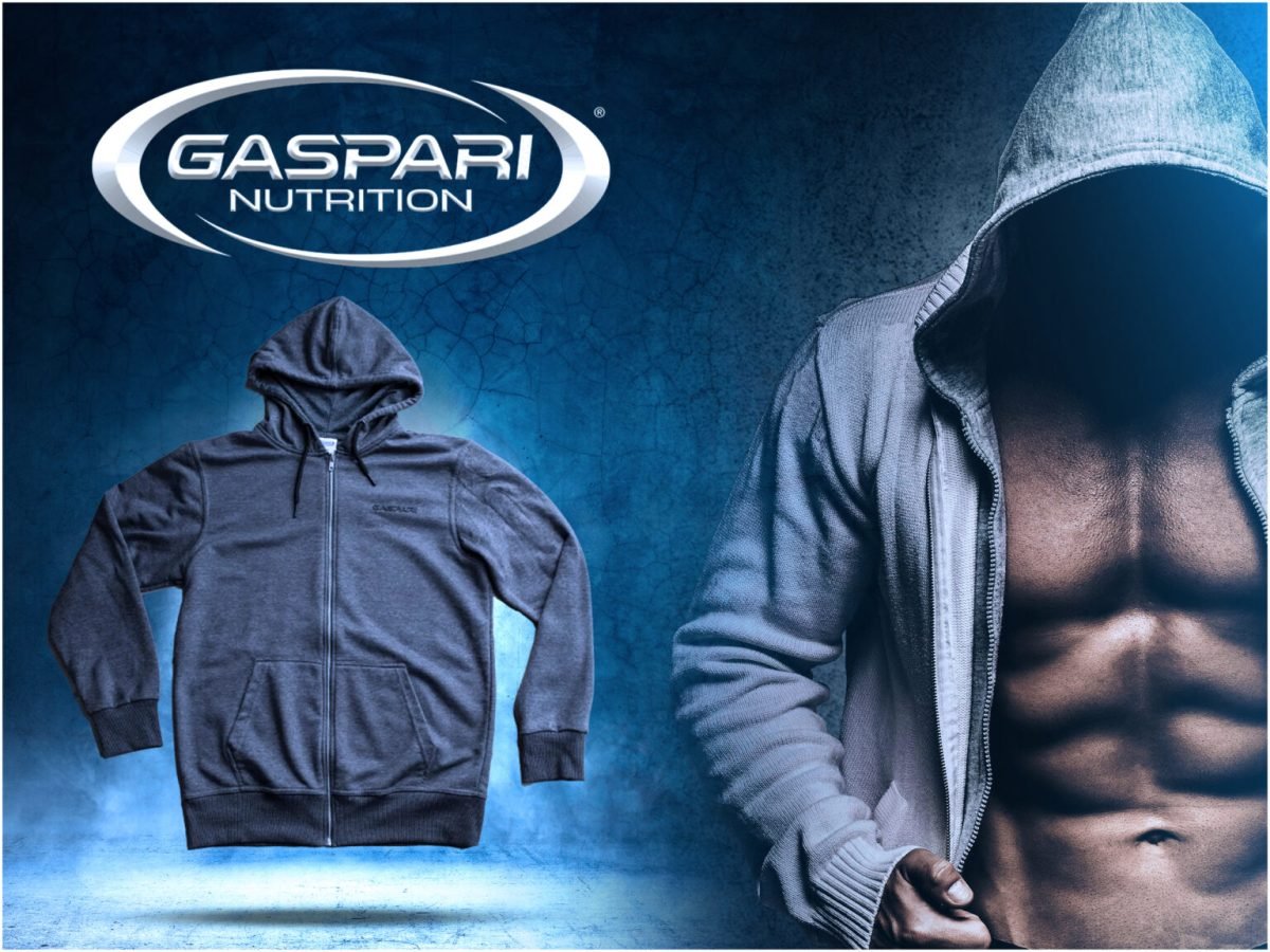 GASPARI NUTRITION ATHLETIC SLIM-FIT ZIPPER HOODIE (DŽEMPERIS)