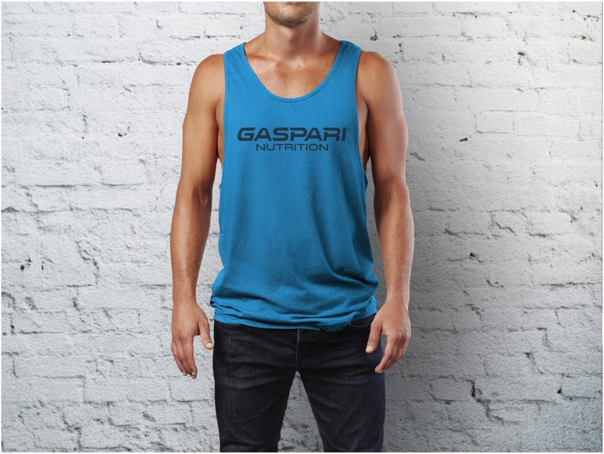 Gaspari-TOP-NA-SILOWNIE-BEZ-REKAWOW-BAWELNIANY-Kod-producenta-1000032184-410 GASPARI NUTRITION LOGO TANKTOP-BLUE (MARŠKINĖLIAI)